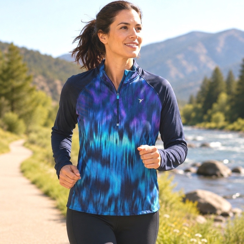 Aurora Borealis M Active Quarter Zip Pullover Cosmic Print Old Navy
